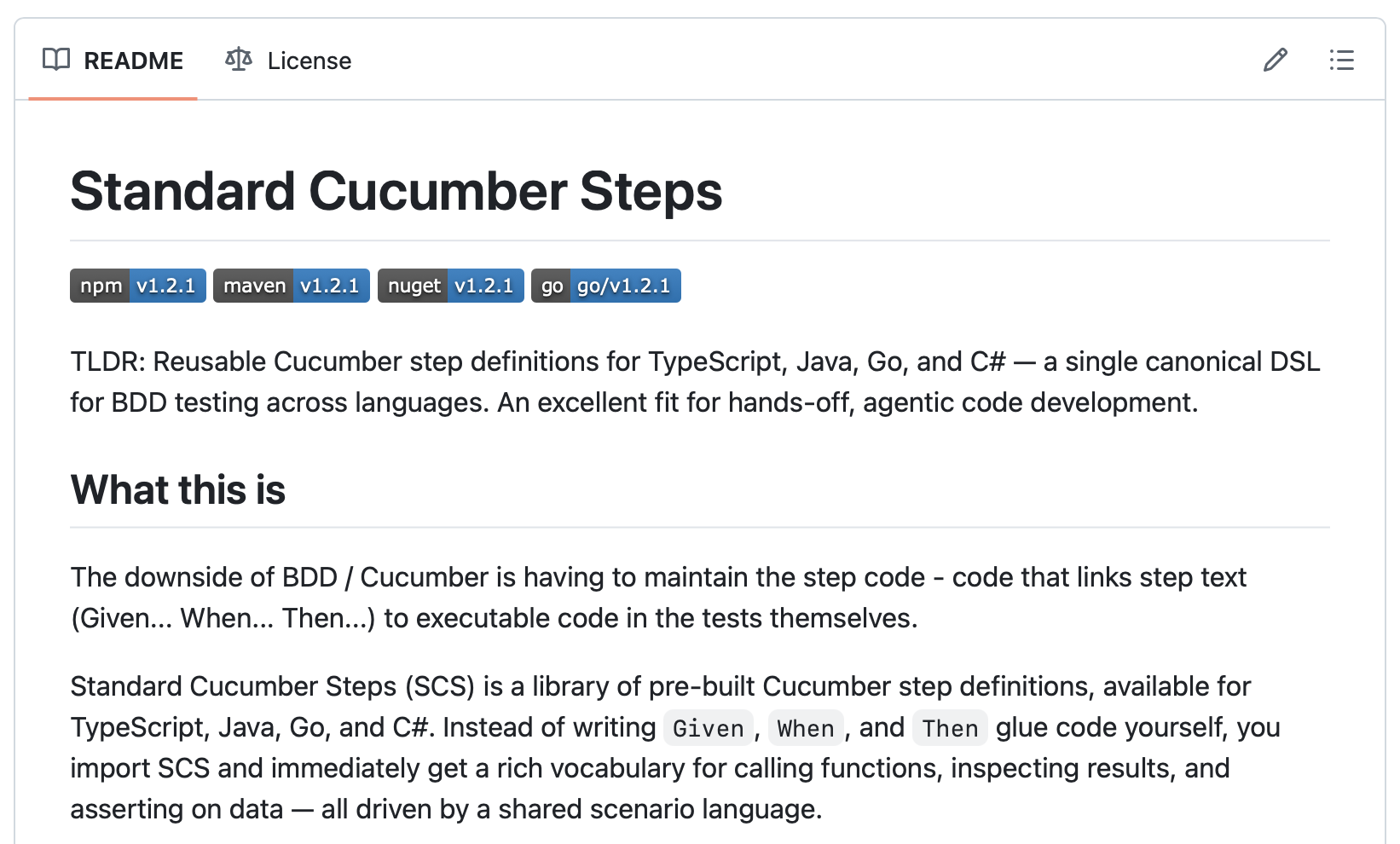 Standard Cucumber Steps library documentation